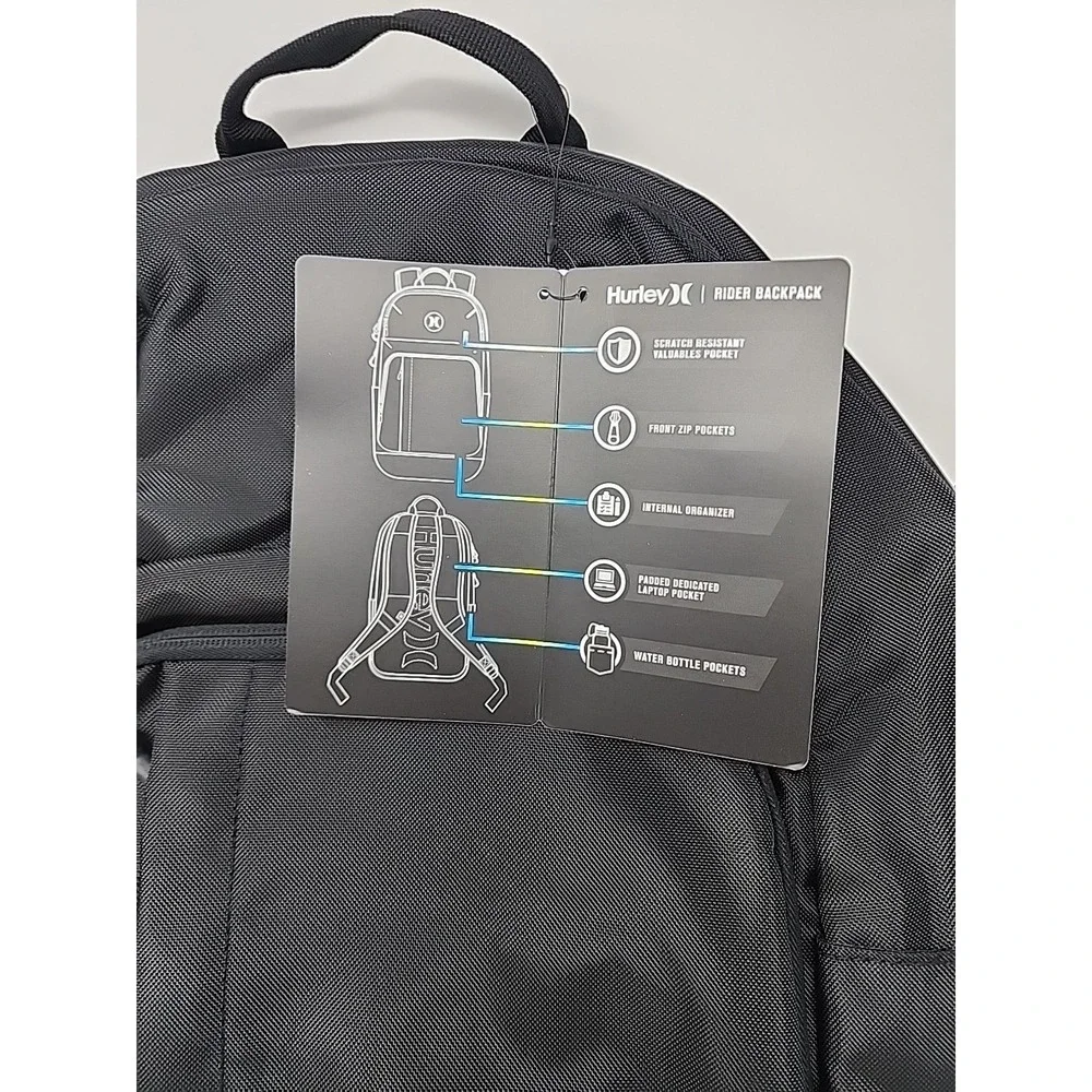 Hurley‎ Lightweight & Durable Everyday Rider Backpack Black